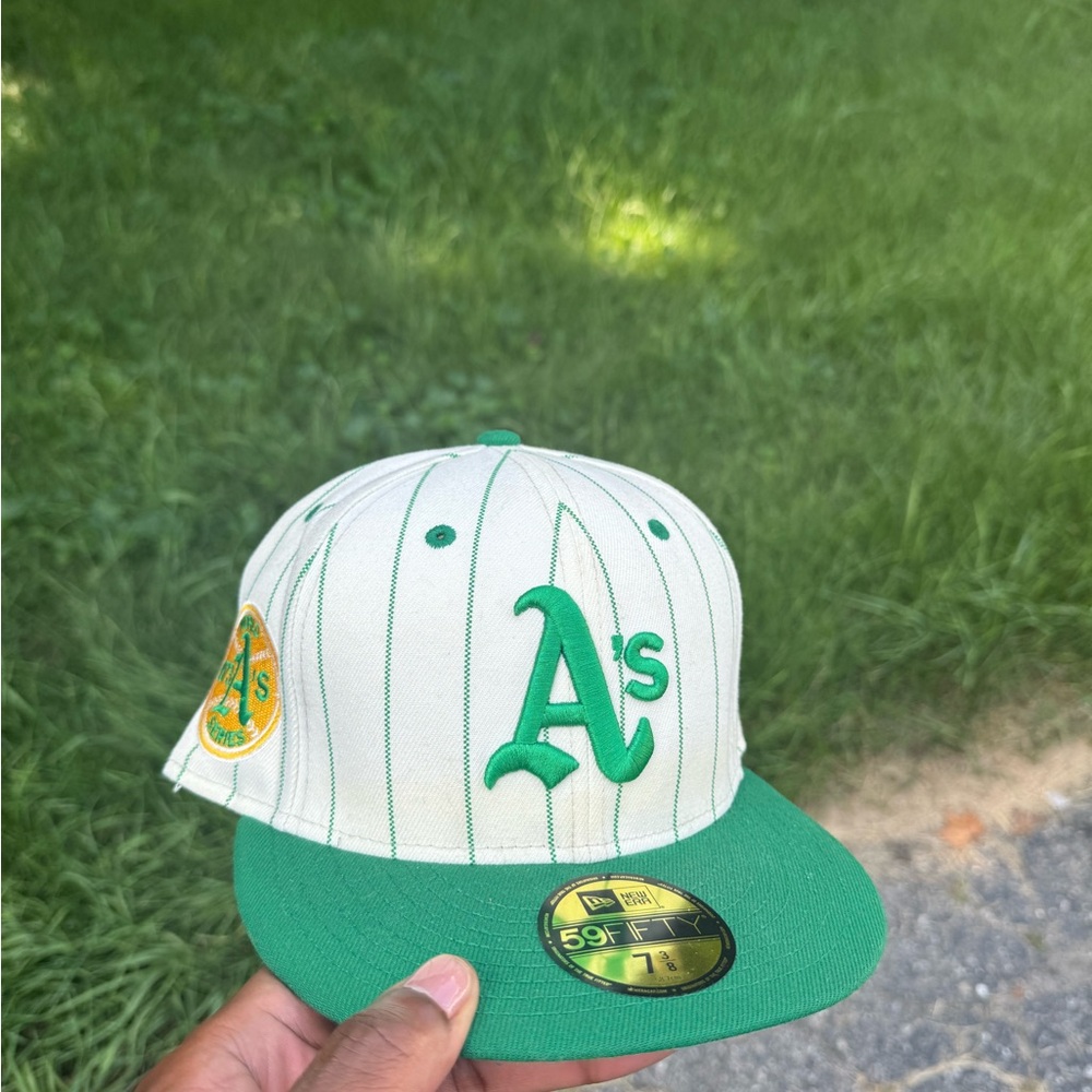 Angels pinstripes Green and White Baseball Cap